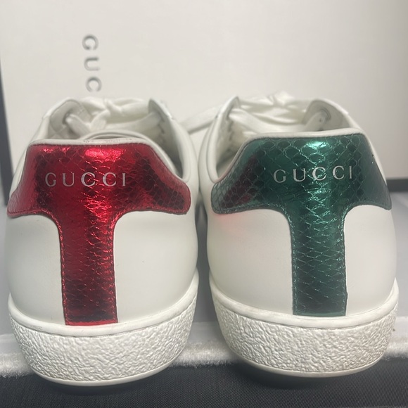 Excellent Gucci Ace sneaker with bee in white leather sneaker Size Men’s 8 - Picture 7 of 15
